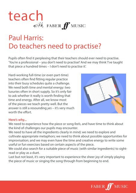 Paul Harris - do teachers need to practise?