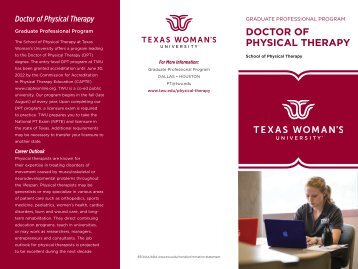 TWU Doctor of Physical Therapy