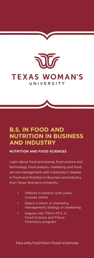 TWU Nutrition in Business and Industry Info-card