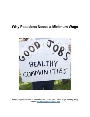 Why Pasadena Needs a Minimum Wage