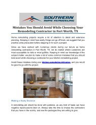 Mistakes You Should Avoid While Choosing Your Remodeling Contractor in Fort Worth, TX