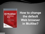 How to change the default Web browser in McAfee