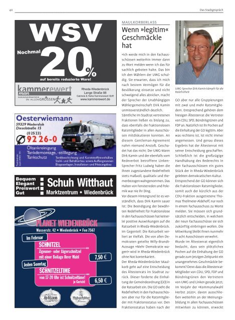 Das Stadtgespräch Februar 2019