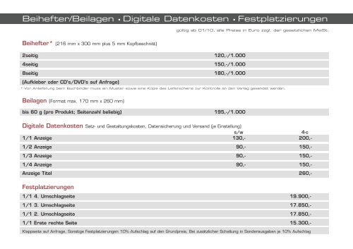 Mediadaten feine adressen - webmaster@hanspiott.de