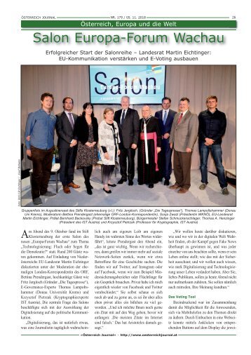 Ausgabe 179 / 1. Salon Europa Forum Wachau