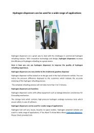 Hydrogen dispensers can be used for a wide range of applications