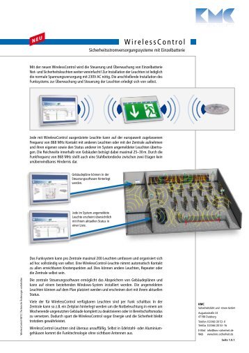 Datenblatt downloaden (PDF) - KMC Sicherheitslicht und -strom ...