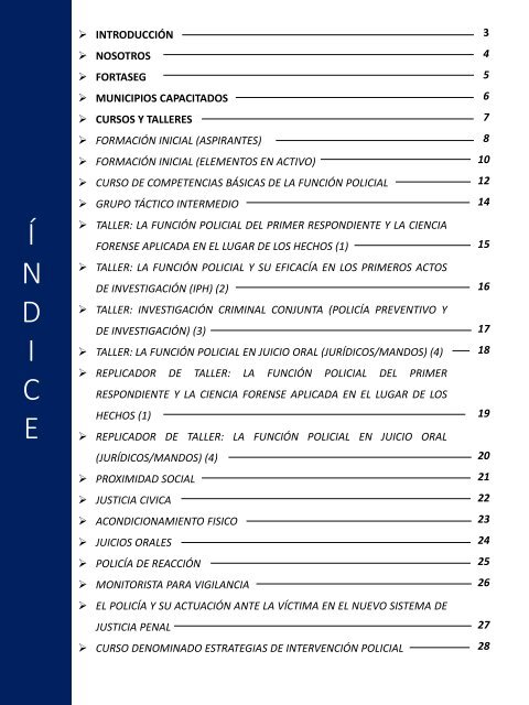 CATALOGO DE CURSOS POLICIALES  2019