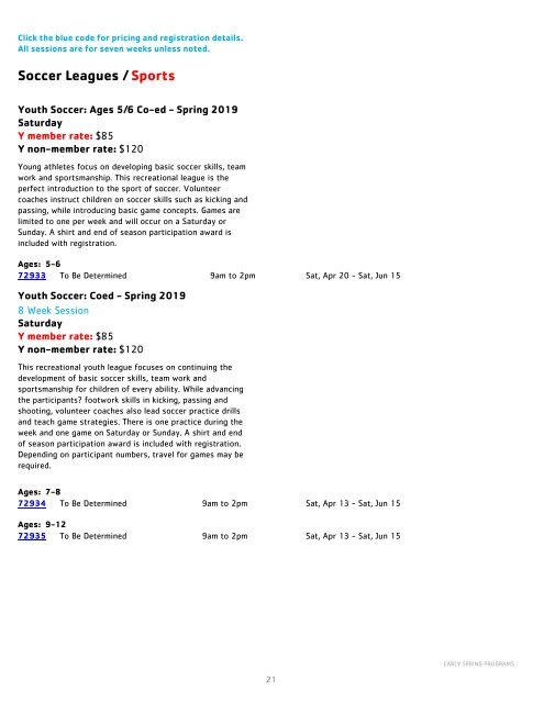 Kennett Area YMCA Spring Program Guide - 2019