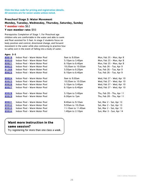 Kennett Area YMCA Spring Program Guide - 2019