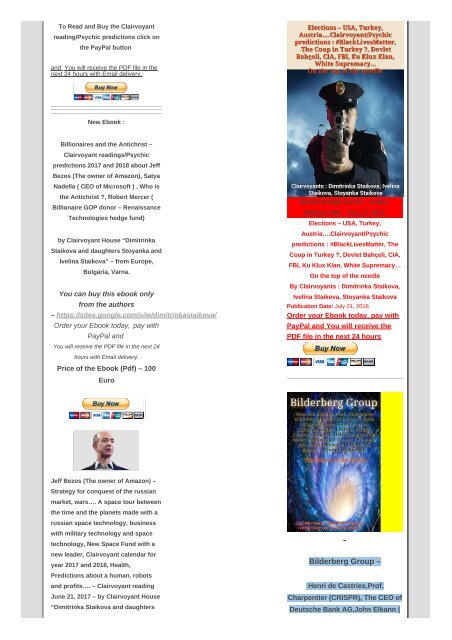 HOTTEST NEWS PREDICTIONS- Psychic News by Clairvoyant Dimitrinka Staikova