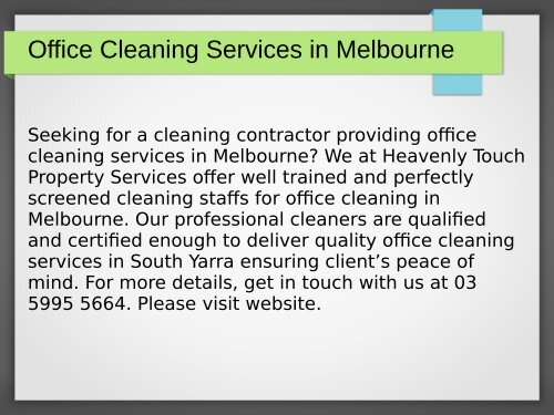 Professional Office Cleaning Services in Melbourne