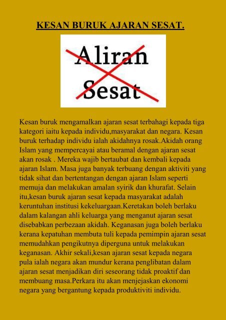 AJARAN SESAT DI MALAYSIA