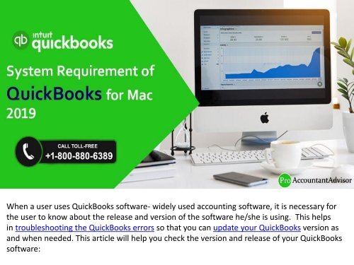 System Requirement of QuickBooks for Mac 2019 and Older Versions