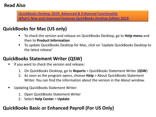System Requirement of QuickBooks for Mac 2019 and Older Versions