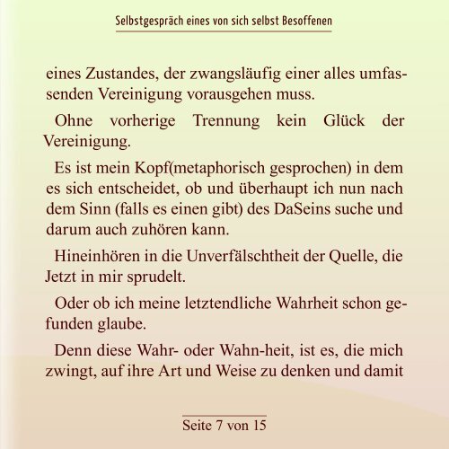 humbert gerold Selbstgespräch eines von sich selbst Besoffenen