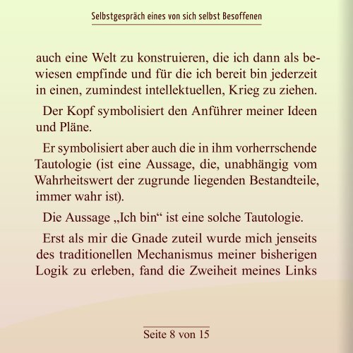 humbert gerold Selbstgespräch eines von sich selbst Besoffenen