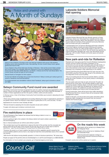 Selwyn Times: February 06, 2019