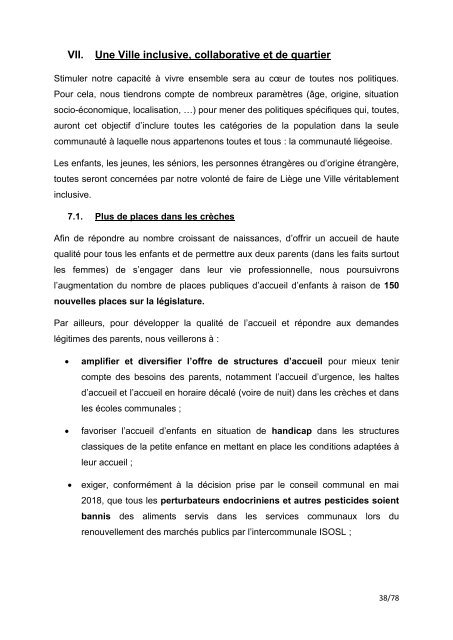 Déclaration de politique communale du Collège communal 2018-2024