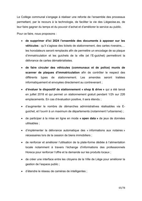 Déclaration de politique communale du Collège communal 2018-2024