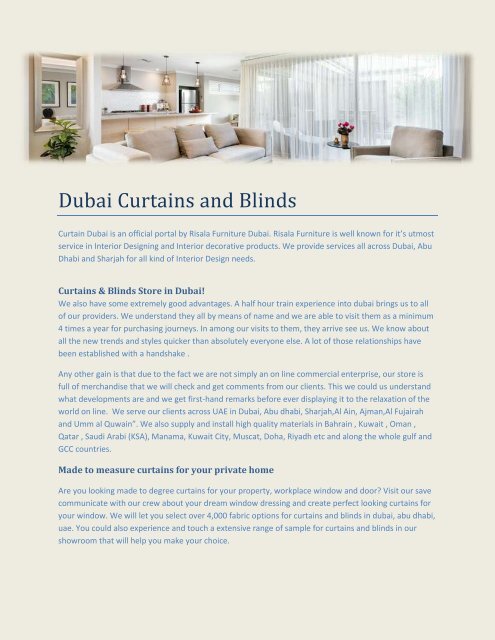 Curtain Installation Dubai