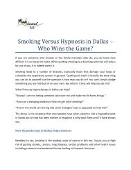 Smoking Versus Hypnosis in Dallas – Who Wins the Game