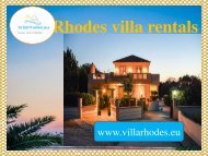 Rhodes Villa Rentals at Greece