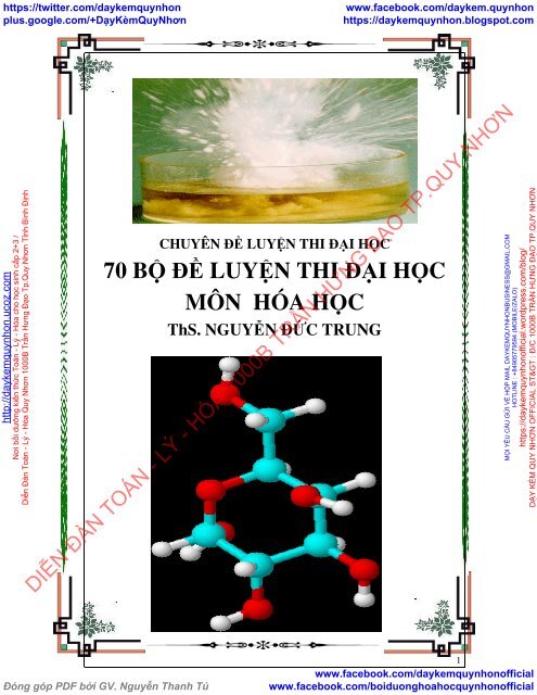 70 BỘ ĐỀ LUYỆN THI ĐẠI HỌC MÔN HÓA HỌC (KHÔNG ĐÁP ÁN)