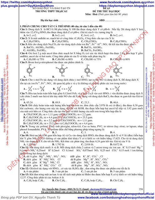 70 BỘ ĐỀ LUYỆN THI ĐẠI HỌC MÔN HÓA HỌC (KHÔNG ĐÁP ÁN)