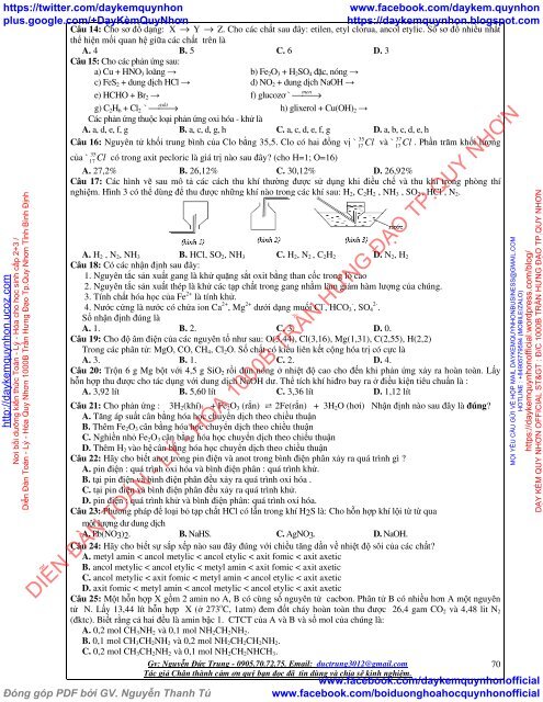 70 BỘ ĐỀ LUYỆN THI ĐẠI HỌC MÔN HÓA HỌC (KHÔNG ĐÁP ÁN)