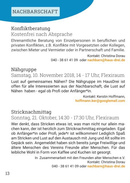 HausDrei Oktober/ November 2018