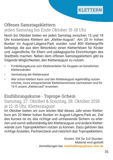 HausDrei Oktober/ November 2018