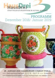 HausDrei Programm Dezember 2018/ Januar 2019