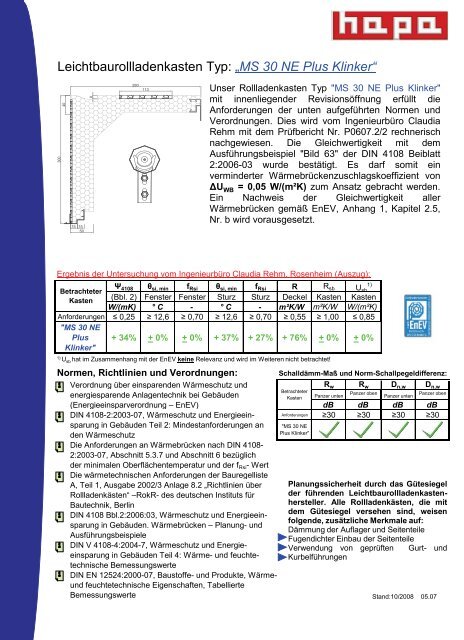 05.07 Datenblatt MS 30 NE Plus Klinker - Hapa