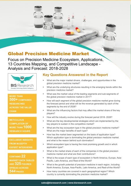 Precision Medicine Market Report, 2018-2028