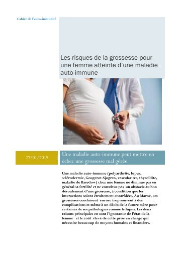 Les risques de la grossesse pour une femme atteinte d'une maladie auto-immune