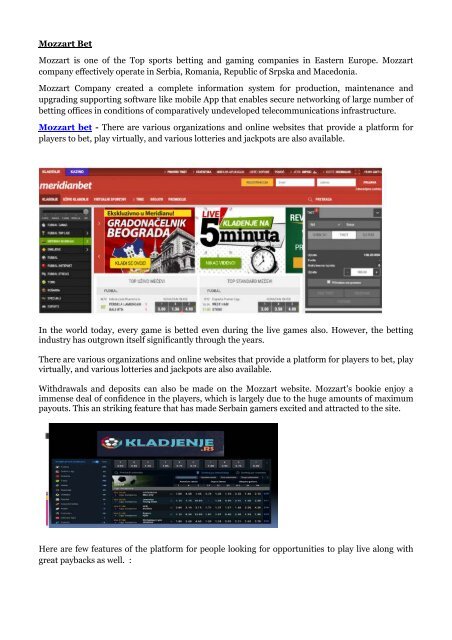 Mozzartbet android app download Mozzartbet android app download