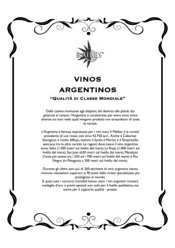 Wine list Baires 2019