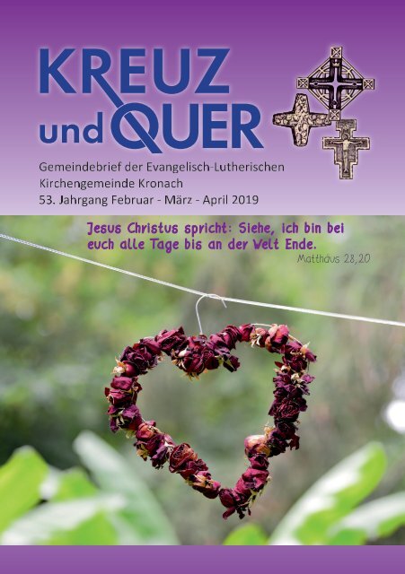 Gemeindebrief evangelische Gemeinde Kronach Februar - April 2019