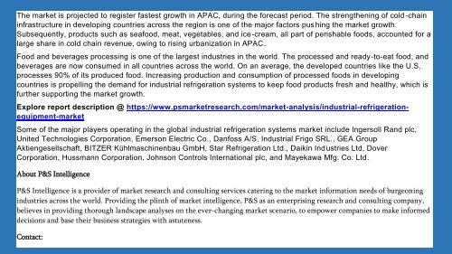 Industrial Refrigeration Systems Market 