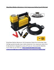 Shop Mean Mother Adventurer 3 Air Compressor Online from Fit My 4wd