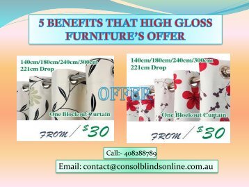 HIGH GLOSS FURNITURE’S OFFER