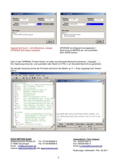 Kurzanleitung Firmware-Upgrade - Koco Motion GmbH