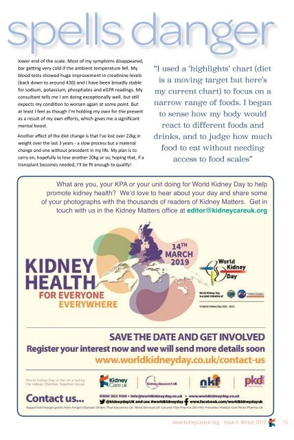 Kidney Matters - Issue 4, Winter 2019