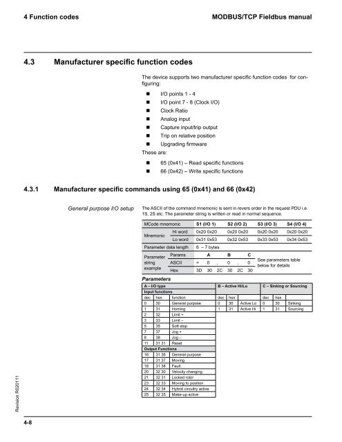 MODBUS/TCP Fieldbus manual - Koco Motion GmbH