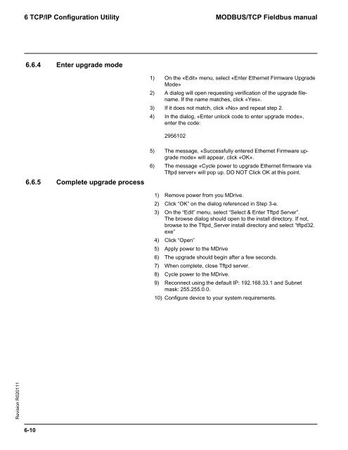 MODBUS/TCP Fieldbus manual - Koco Motion GmbH