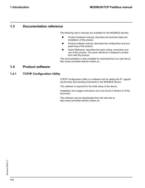 MODBUS/TCP Fieldbus manual - Koco Motion GmbH