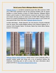 Get at Luxury Flats in Mahagun Mantra in Noida