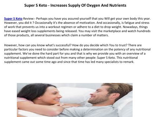 Super S Keto : Burns Off The Fat Cells To Produce Energy
