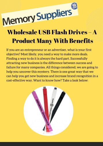 Wholesale USB Flash Drives – A Product Many With Benefits 